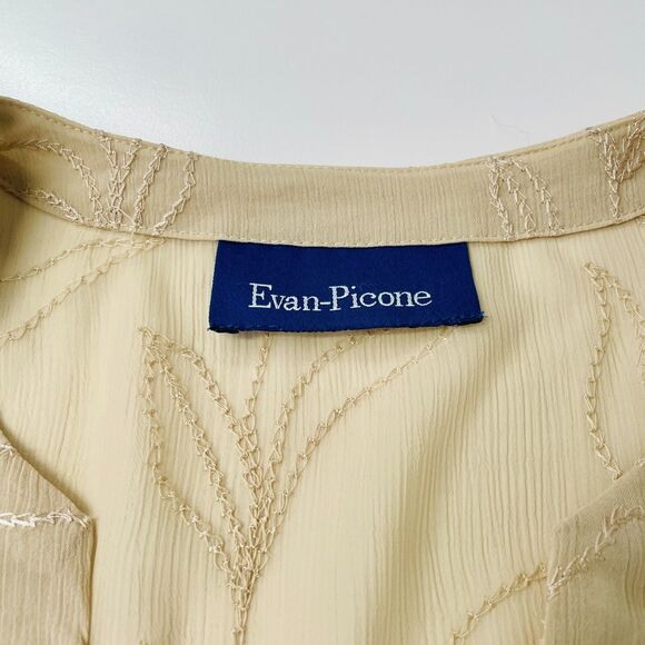 Vintage Blouse Large Sheer Blouse Flowy Evan Picone Vintage Floral Pattern Large - Picture 7 of 13